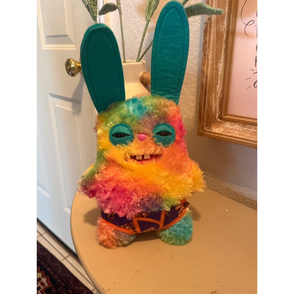 Fuggler Rabid Rabbit #39 Rainbow Pizza Underwear Bunny Plush